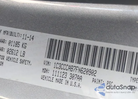 2015 Chrysler 200 Limited из США, поврежденный, VIN 1C3CCCAB7FN620902